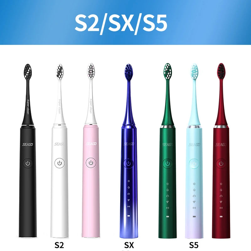 Seago 4pcs Sonic Toothbrush Heads for SG986/SG987/S2/SX/S5