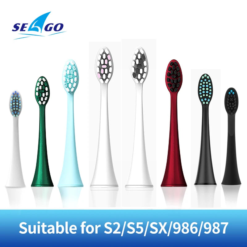 Seago 4pcs Sonic Toothbrush Heads for SG986/SG987/S2/SX/S5