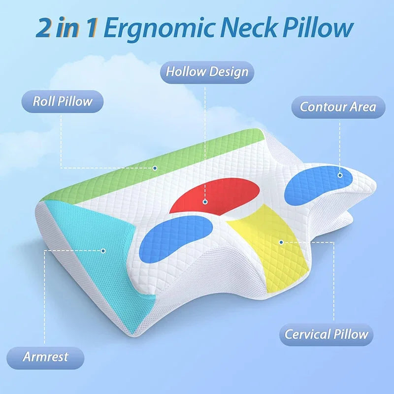 Memory Foam Cervical Pillow - Ergonomic Neck Pain Relief