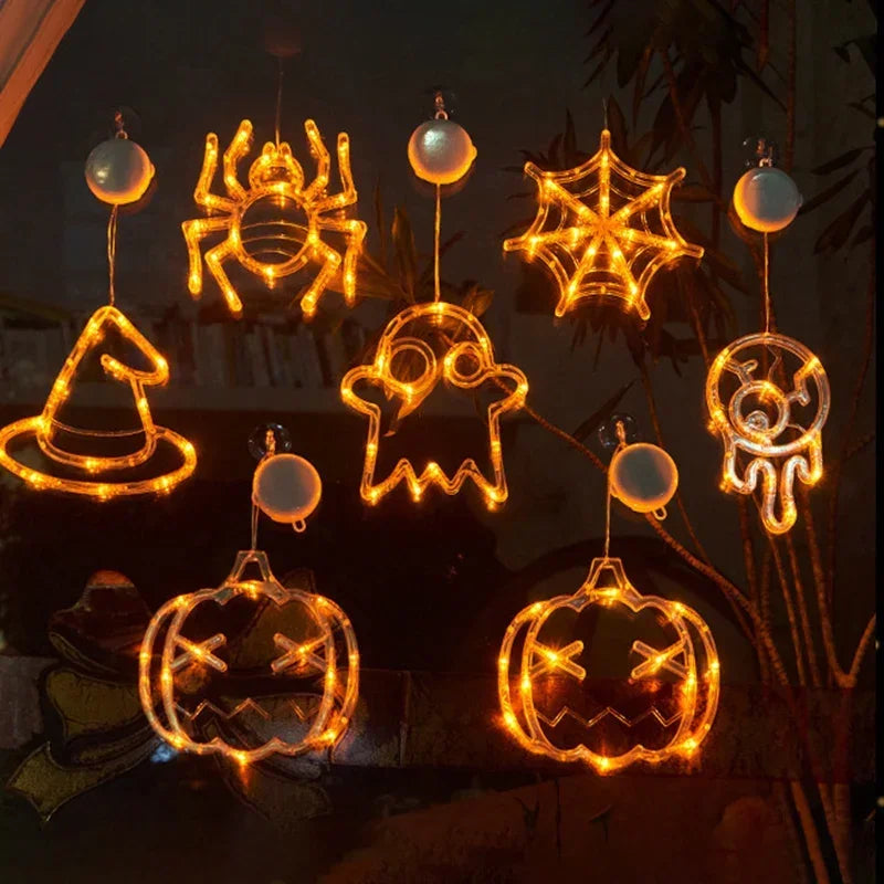 Halloween LED Car Sticker Lights - Pumpkin, Ghost, Witch