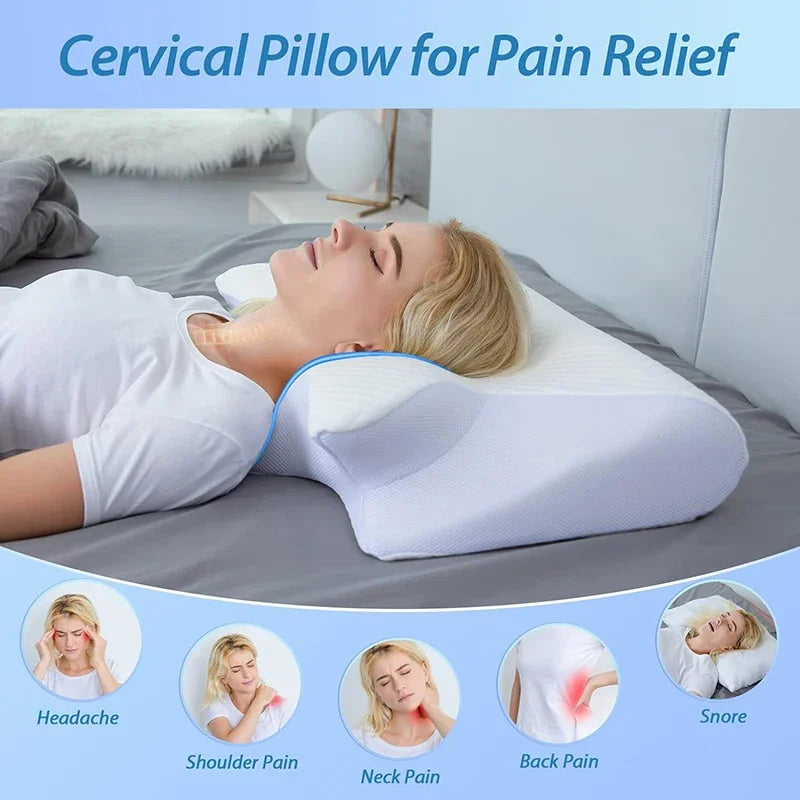 Memory Foam Cervical Pillow - Ergonomic Neck Pain Relief