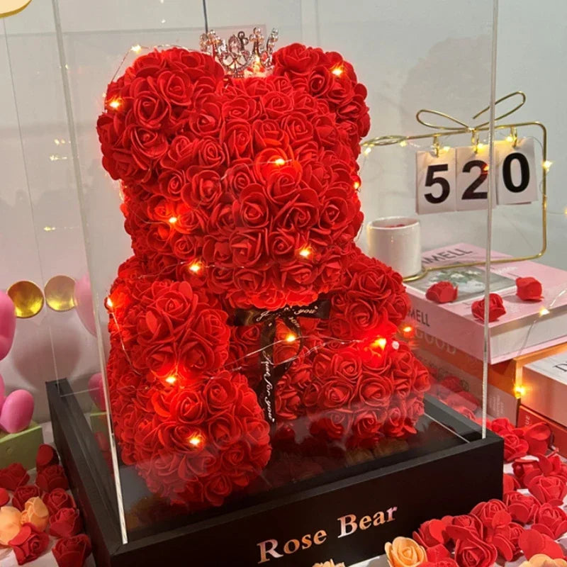 Artificial Rose Teddy Bear - Perfect Gift for Mom 2024