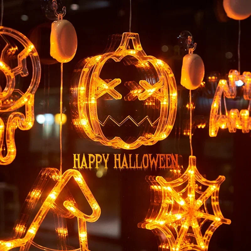 Halloween LED Car Sticker Lights - Pumpkin, Ghost, Witch