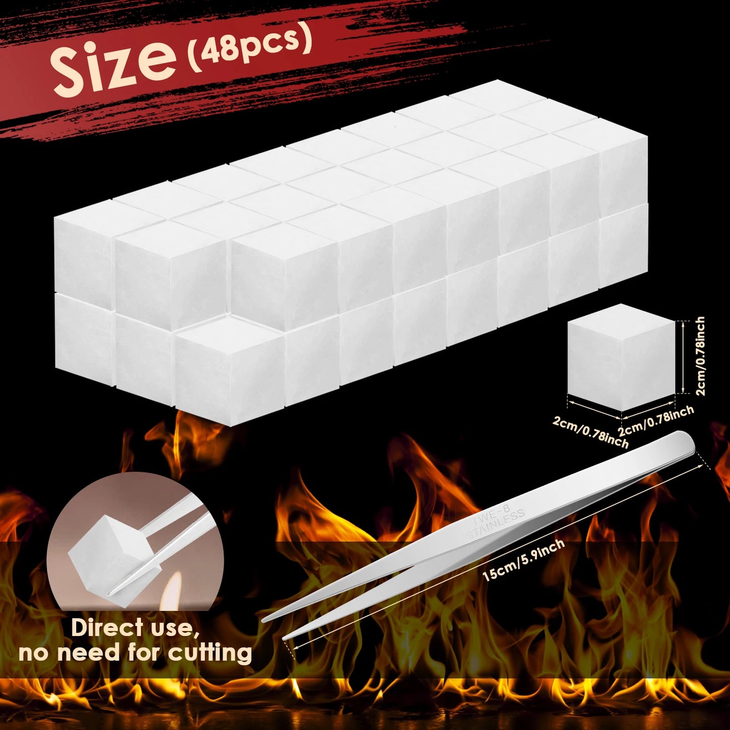 Ceramic Wool Wick 48PCS for Tabletop Fire Pit Bioethanol