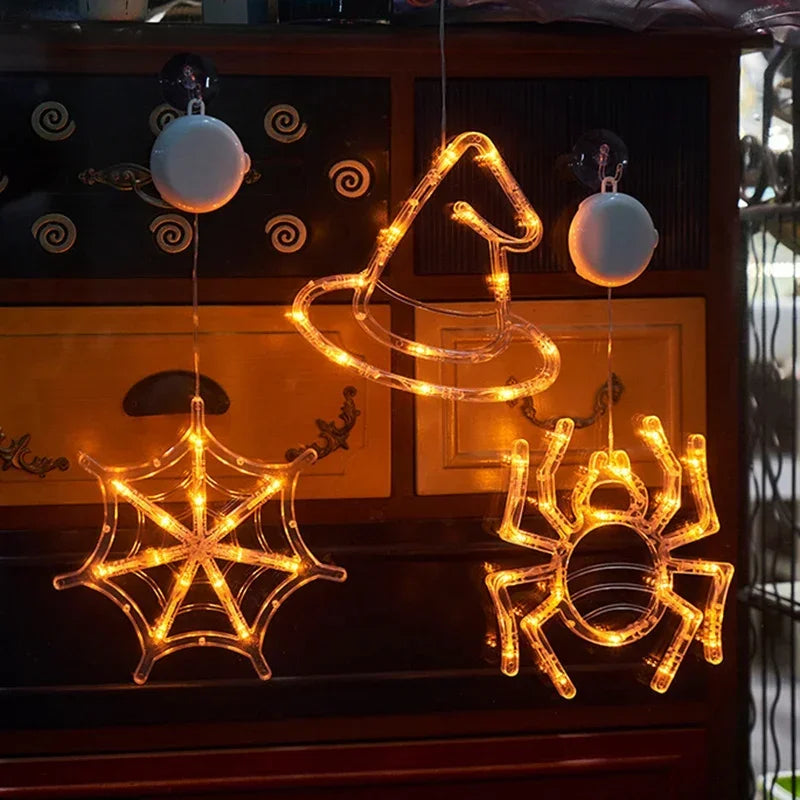 Halloween LED Car Sticker Lights - Pumpkin, Ghost, Witch