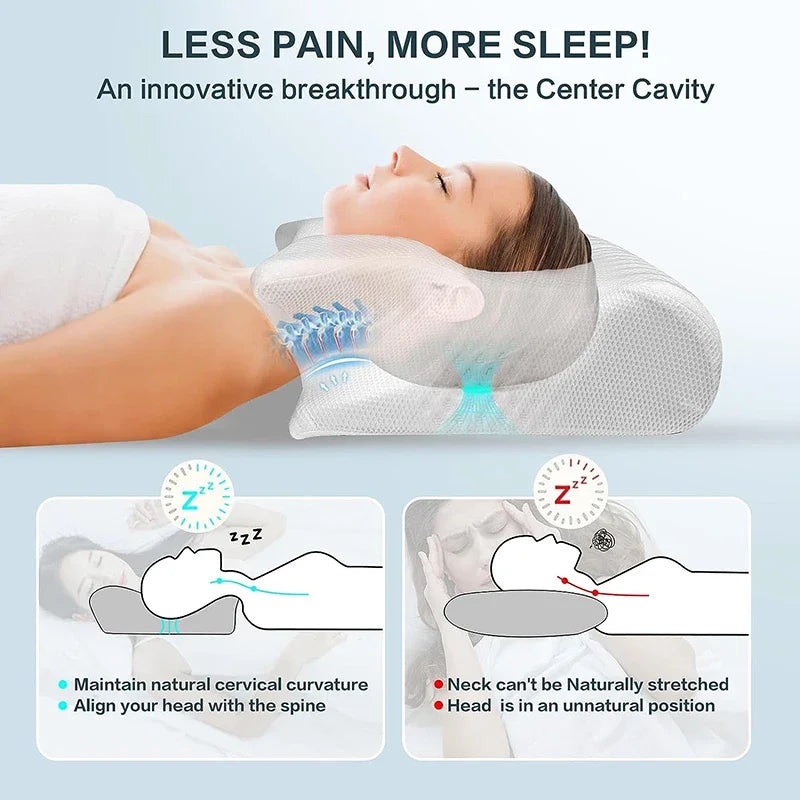 Memory Foam Cervical Pillow - Ergonomic Neck Pain Relief