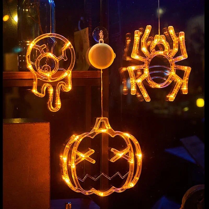 Halloween LED Car Sticker Lights - Pumpkin, Ghost, Witch