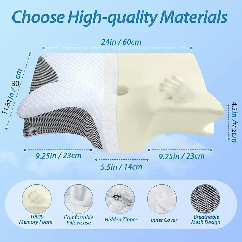 Memory Foam Cervical Pillow - Ergonomic Neck Pain Relief