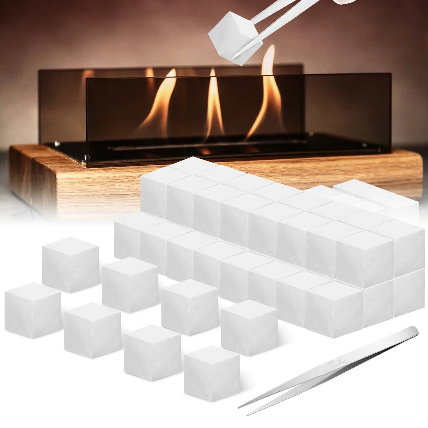 Ceramic Wool Wick 48PCS for Tabletop Fire Pit Bioethanol