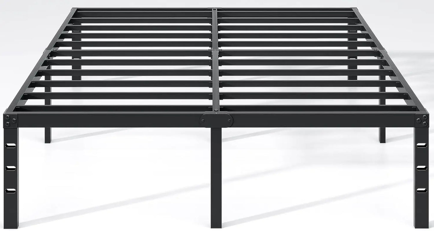 King Metal Bed Frame with Storage - Sturdy & Easy Assembly