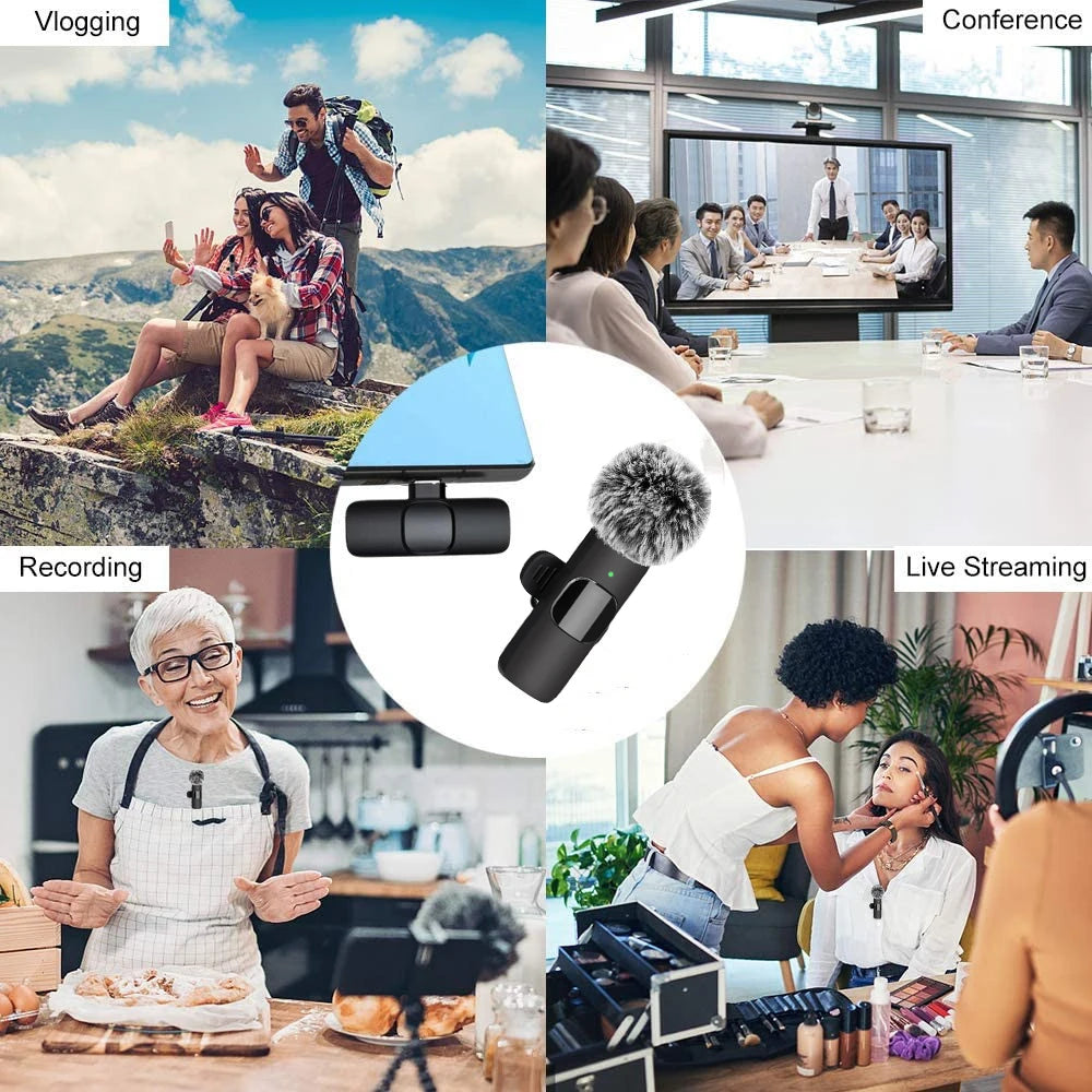 Wireless Lavalier Mic for iPhone Android PC - Live & Gaming