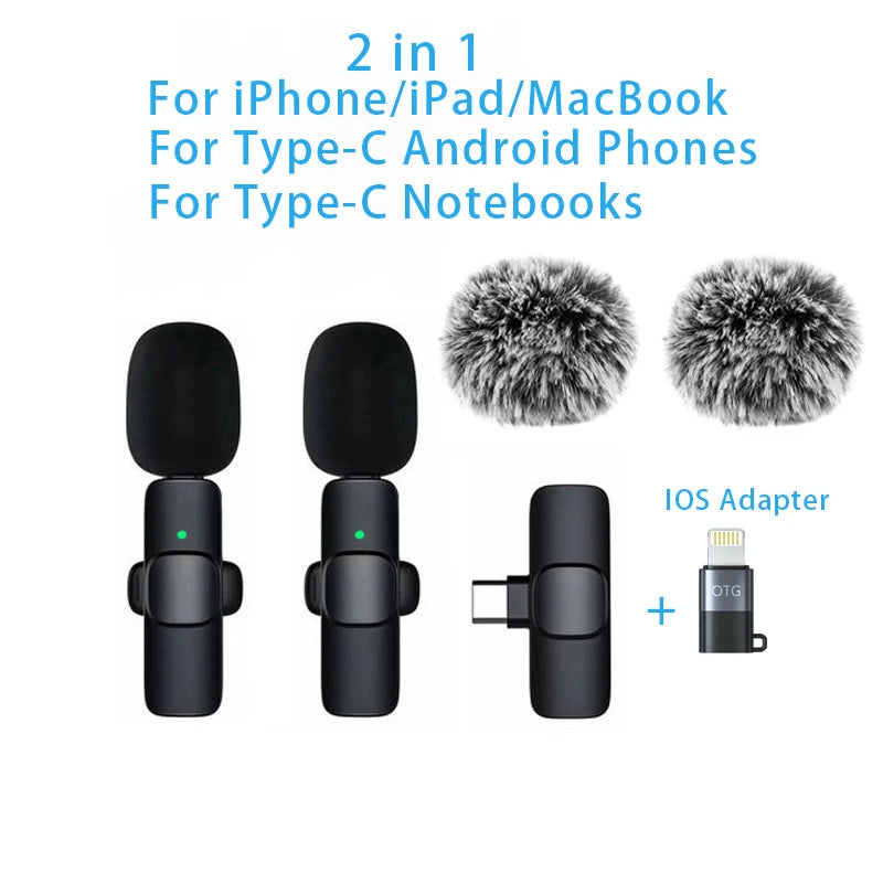 Wireless Lavalier Mic for iPhone Android PC - Live & Gaming
