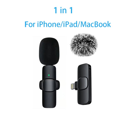 Wireless Lavalier Mic for iPhone Android PC - Live & Gaming