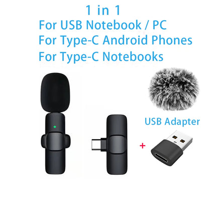 Wireless Lavalier Mic for iPhone Android PC - Live & Gaming