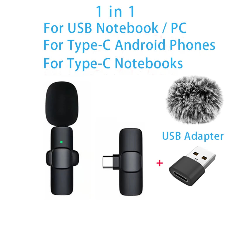 Wireless Lavalier Mic for iPhone Android PC - Live & Gaming