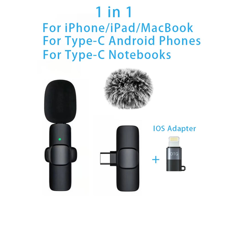 Wireless Lavalier Mic for iPhone Android PC - Live & Gaming