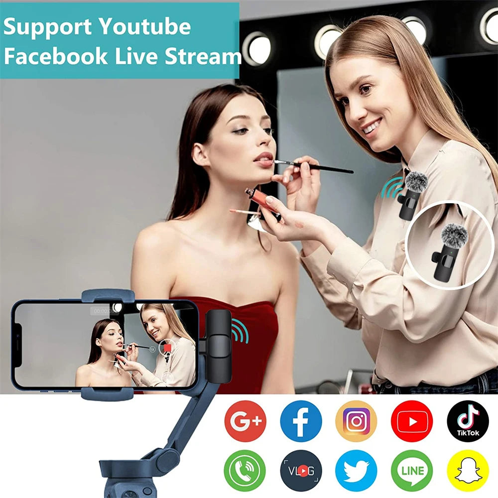Wireless Lavalier Mic for iPhone Android PC - Live & Gaming